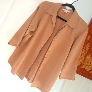 Pure silk button-down